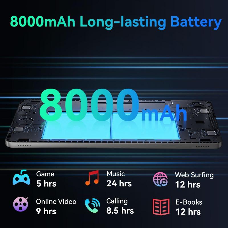 Tablet Android 15 atualizado para 2025 com capa, tablets grandes